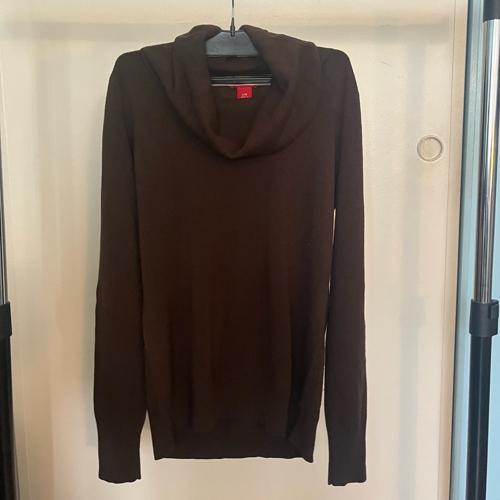 BUM Equipment Brown Deep Cowl Turtleneck Sweater